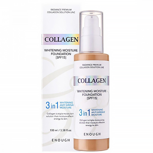 Антивозрастной тональный крем с коллагеном collagen 3in1 whitening moisture foundation №21
